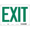 Plastic, Safety Sign, 10" Width, 7" Height, Double-Sided No, With Mounting Holes, EXIT