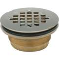 4-1/4"L Brass Round Shower Drains, Brass Drain, Push In Connection, 2" Pipe Dia. - Drains