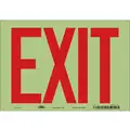 Safety Sign, Sign Format Other Format, Exit, Sign Header No Header, Glow Vinyl, 7" x 10 in