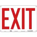 Safety Sign, Exit, Sign Header No Header, Polyethylene, 10" x 14", Horizontal Rectangle