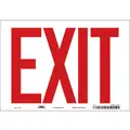 Safety Sign, Exit, Sign Header No Header, Vinyl, 7" x 10", Vertical Rectangle, English