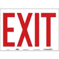 Safety Sign, Exit, Sign Header No Header, Vinyl, 10" x 14", Horizontal Rectangle, English