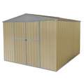 Outdoor Storage Shed: 11 3/8 ft. x 11 3/8 ft. x 7 ft, 653 cu ft. Capacity, Beige
