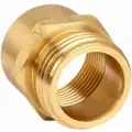 Westward Garden Hose Adapter: 1/2 in x 3/4 in Fitting Size, Female x Male, Rigid, 33 mm Overall Lg
