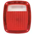 Grote 91302 Square Stop Tail Turn Replacement Lens; Clear / Red