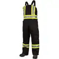 High Visibility Insulated Bib Overalls, 100% Polyurethane-Coated Polyester, Black, 5XL