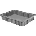 Akro-Mils Divider Box, Gray, 4" H x 22-3/8" L x 17-3/8" W, 1EA
