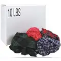 Cloth Rag: Gen Purpose Cleaning, Flannel, Reclaimed, Assorted, Varies, 10 lb Wt
