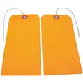 Badger Tag & Label Corp Blank Shipping Tag: #7, 5 3/4 in Tag Ht, 2 7/8 in Tag Wd, 13 Points, Fluorescent Orange, 25 PK