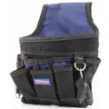Westward Black/Blue Electricians Tool Pouch, Polyester, Number of Pockets: 6