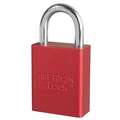 Safety Padlock Red 1-1/2" Wide, 3/4" Thick 1" Id. Shackle Length