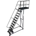Ballymore Unsupported, 15-Step, Cantilever Rolling Ladder with Perforated Step Tread; 150" Platform Height, 42" Platform Depth