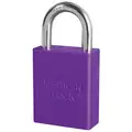 Safety Padlock Purpl 1-1/2" Wide, 3/4" Thick 1" Id. Shackle Length