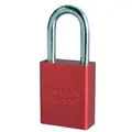 Safety Padlock Red 1-1/2" Wide, 3/4" Thick 1 1/2" Id. Shackle H