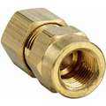 Female Connector, 3/8" Tube Size, 1/2" Pipe Size - Pipe Fitting, Metal, 1" Hex Size, PK 10