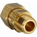 Male Connector, 1/4" Tube Size, 1/2" Pipe Size - Pipe Fitting, Metal, 7/8" Hex Size, PK 10