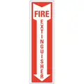 Lyle Fire Extinguisher Sign: Reflective Sheeting, Adhesive Sign Mounting, 14 in x 4 in Nominal Sign Size