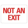 Polyester, Exit Sign, 10" Width, 7" Height, Double-Sided No, Adhesive Surface, NOT AN EXIT