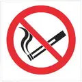 Lyle No Smoking Sign: Polyester, Adhesive Sign Mounting, 4 in x 4 in Nominal Sign Size, 2 PK