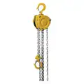 Manual Chain Hoist, 500 lb Load Capacity, 10 ft Hoist Lift, 1 1/16" Hook Opening
