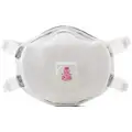 3M Disposable Respirator: Dual, Adj, Metal Nose Clip, Comfort, White, M Mask Size, 3M, P100, Molded
