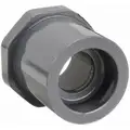 Reducing Bushing: 3/4 in x 1/2 in Fitting Pipe Size, Schedule 80, Male Spigot x Female Socket, Gray