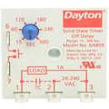 Dayton Single Function Encapsulated Timing Relay, Function: Off Delay, Status Indicator: None, 1A Contact A