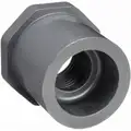 Reducing Bushing: 1 1/2 in x 3/4 in Fitting Pipe Size, Schedule 80, Male Spigot x Female NPT, Gray