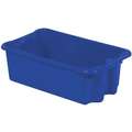 Lewisbins Stack and Nest Container: 8.2 gal, 24 in x 14 1/8 in x 7 7/8 in, Blue, 300 lb Stack Cap.