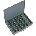 Gray Compartment Box, 21 Fixed Compartments, 2" x 13-3/8" x 9-1/4"
