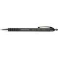 Universal One Ballpoint Pen: Black, 1 mm Pen Tip, Retractable, Includes Pen Cushion, Rubberized Plastic, 12 PK