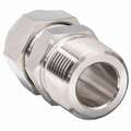 Male Connector, 1" Tube Size, 1" Pipe Size - Pipe Fitting, Metal, 1 3/8" Hex Size