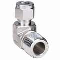 Male Elbow, 90 Degrees, 3/8" Tube Size, 1/8" Pipe Size - Pipe Fitting, Metal, 5/8" Hex Size