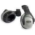 Hard Hat Mounted Ear Muffs, 27dB Noise Reduction Rating NRR, Dielectric Yes, Gray