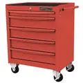 Westward Light Duty Rolling Tool Cabinet with 5 Drawers; 18-1/8" D x 33-7/8" H x 28-3/4" W, Red