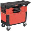 Mobile Cabinet Workbench, Structural Foam Plastic, 19-1/4" Depth, 33-3/8" Height, 38" Width