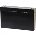 6 VDC, Sealed Lead Acid Battery, 7.0 Ah, Faston, 3.7" Height, 2.43 lb. Weight, 5.94" Depth
