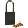 Lockout Padlock, Gray, Lockout Padlock Key Type: Alike, 1-1/2", Solid Anodized Aluminum Body Material