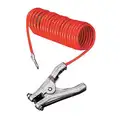 10 ft. Insulated Coiled Grounding Wire with Hand Clamp Connector Type, Orange