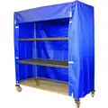 Royal Blue Uncoated Nylon Hook-and-Loop Cart Cover, 74"H x 48"L x 24"W