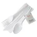 Medium Weight Disposable Cutlery Set, Wrapped Plastic, No Series, 250 PK