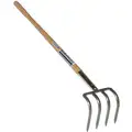 Seymour Midwest 4 Tine Potato Fork; 54" Straight Wood Handle, 8-1/2" Tines
