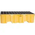 Eagle 66 gal. Polyethylene Drum Spill Containment Pallet for 2 Drums; Drain Included: No, Black, Yellow