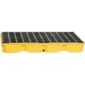 Eagle 30 gal. Polyethylene Drum Spill Containment Platform for 2 Drums; Drain Included: Yes, Black, Yellow
