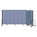 9 Panel Fully Assembled Portable Room Divider; 6 ft. 8" H x 16 ft. 9" W, Blue