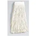 Wet Mop: Cotton, 12 oz Dry Wt, White, Quick Change Connection, Launderable, Cut Mop End