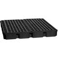 Eagle 60.5 gal. Polyethylene Drum Spill Containment Platform for 4 Drums; Drain Included: No, Black