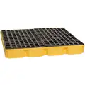 Eagle 60.5 gal. Polyethylene Drum Spill Containment Platform for 4 Drums; Drain Included: Yes, Black, Yellow