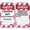 Lockout Tag, Plastic, Locked Out Do Not Operate This Lock/Tag May Only Be Removed By