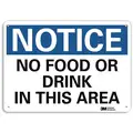 Lyle Recycled Aluminum Eating and Drinking Restriction Sign with Notice Header, 7" H x 10" W